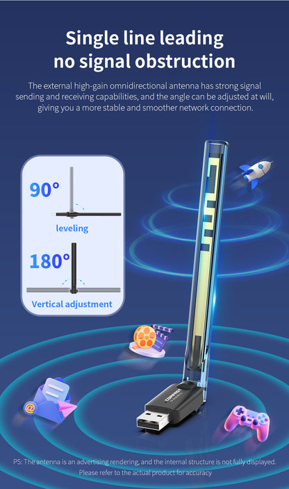 Comfast Clé Wifi Avec Antenne externe CF-WU818N V2